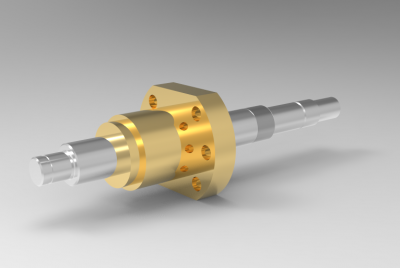 Solid-works 3D CAD Model of Rolled Ball Screw with Standard Nut, D=15	Lead=10	L=150-1200