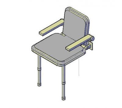 Disabled Shower Seat 3D dwg - CADblocksfree