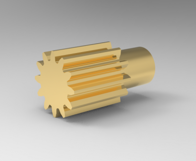 Autodesk Inventor 3D CAD Model of spur gear B=15, N=14, 	D14	D3-15	D2-11	L16     Module-1