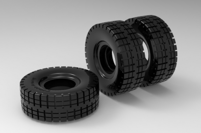 Autodesk Inventor ipt file 3D CAD Model of Solid rubber tread bands D=306(mm)	Tyre width (mm)105	Load cap. at 6 km/h 700(kg)	 Load cap. at 25 km/h 535(kg)