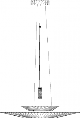 23mm Length Pendant Light Rear Elevation dwg Drawing