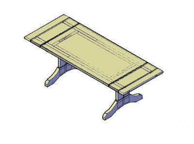 Trestle Table 3D AutoCAD dwg