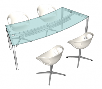 modèles 3D de conception de bureau en verre