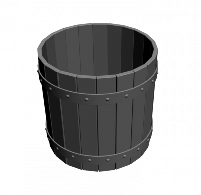 Modello Barrel Planter 3DS Max
