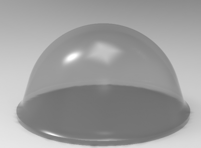 Solid-works 3D CAD Model of Circular-Hemisphere Protective Products, Height=7,6 mm	Width=20,6 mm	Length=20,6 mm