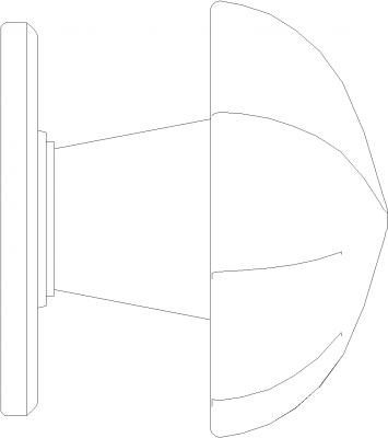 24mm Diameter Flower Shape Cabinet Door Handle Left Side Elevation dwg Drawing