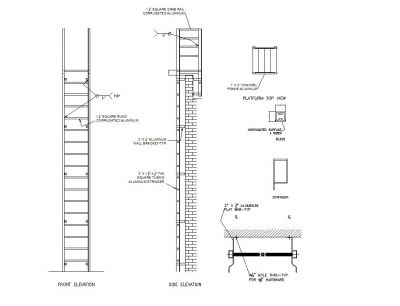 Corrugated Aluminium détail Ladder