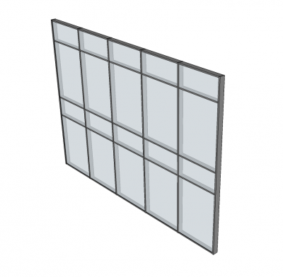 muro cortina de vidrio modelo de panel SketchUp