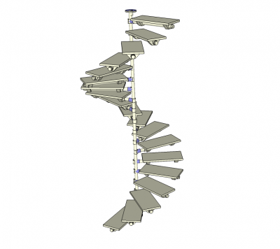 Modelos em espiral da escada 3D