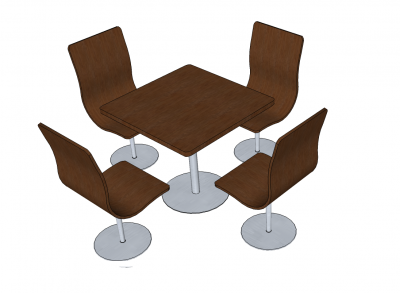 Las sillas del restaurante modelo de SketchUp