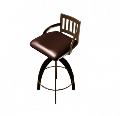 Rustic bar stool 3DS Max model