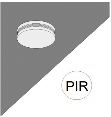 PIR sensor de iluminación modelo de Revit
