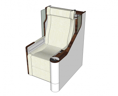 Modello di sketchup del sedile della compagnia aerea di business class