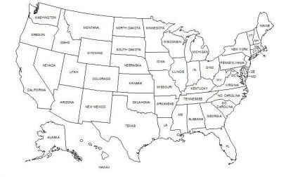 50 States of America Map 