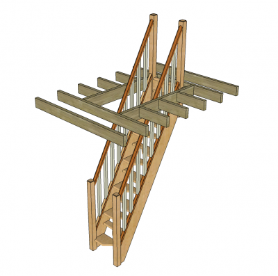 Loft stairs Sketchup model