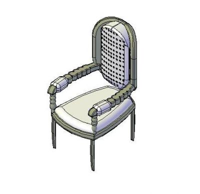 Ornate chair 3D CAD dwg 
