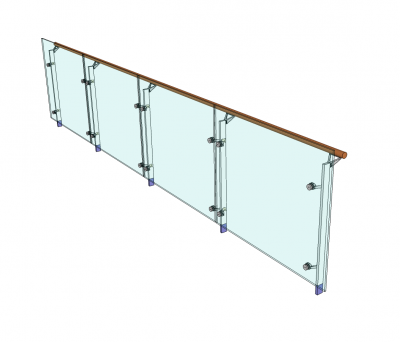 玻璃栏杆SketchUp模型