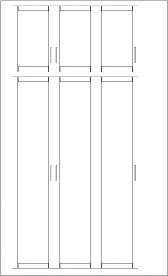 2900mm Height Corner Closet Front Elevation dwg Drawing
