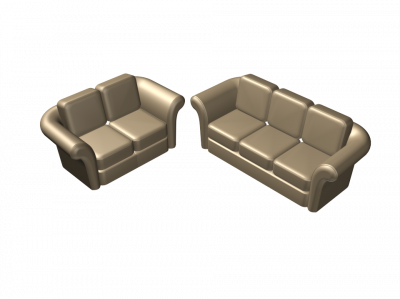 2 seater and 3 seater sofa 3DS Max model