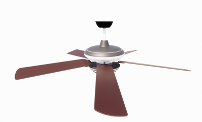 Ceiling fan with 5 brown wings revit family