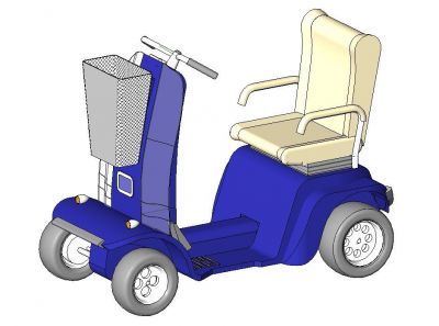 Wheel Mobility Scooter Revit Family 