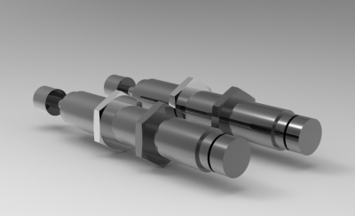 Solid-works 3D CAD Model of adjustable for Industrial shock absorbers M08x1,  C=8