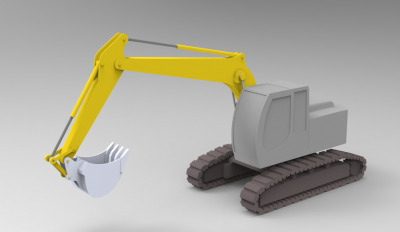 Solid-works 3D CAD Model of Crawler excavator