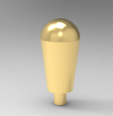 Solid-works 3D CAD Model of Grip handle with threaded screw,  L=65	d=M8	D=30	f=20	A=10