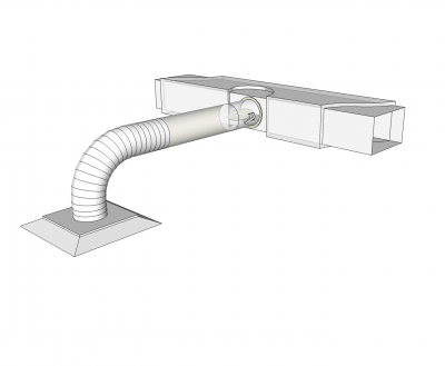 Insulated duct diffuser connection Sketchup model