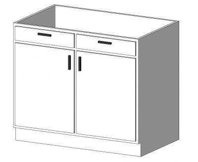 Base Cabinet-Double Door & 2 Drawer Revit Family