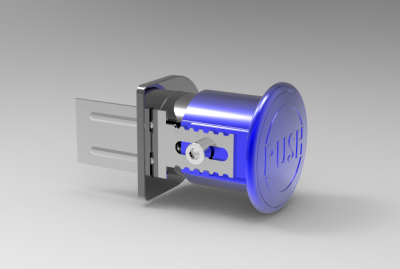 Solid-works 3D CAD Model of Emergency Opener for Slam Latch, t (min)=60	t (max)=80	P=60-80
