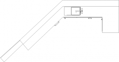 3117mm Wide Bar Counter with Drawers Plan dwg Drawing