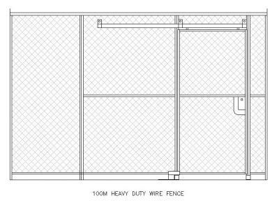Heavy Duty cerca de alambre c / w puerta deslizante