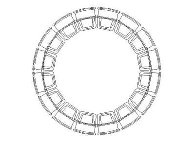 Bloco de vidro de design - circular