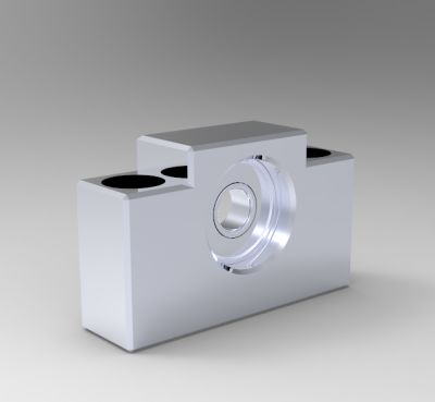 Solid-works 3D CAD Model of Support unit with circlips, Ø=10mm	Bearing=6000ZZ	Weight=370