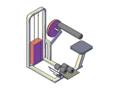 Gym equipment - Ab bench 3d dwg 
