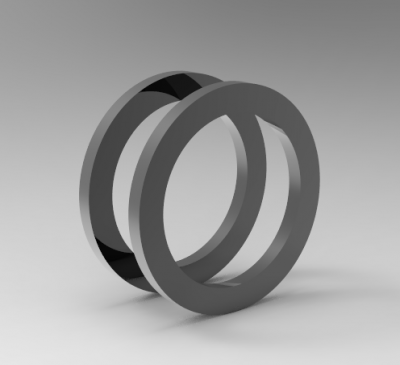 Modello CAD 3D Solid-works delle rondelle di tenuta d1-30 effettivo d1-30,3 d2 nominale-36