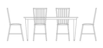 Muebles - Mesa y sillas de comedor
