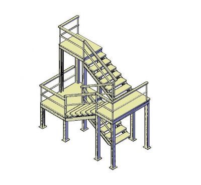 Scala antincendio 2D e 3D dwgs