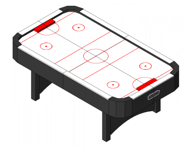 Table Air Hockey modèle Revit et bloc DWG