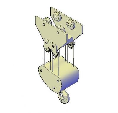 Blocco CAD 3D di sollevamento
