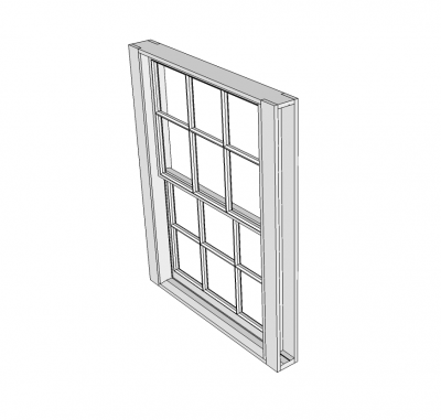 Modello di Sketchup della finestra a ghigliottina tradizionale