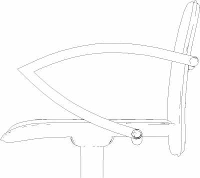 338mm Width Cantilever Chair Right Elevation dwg Drawing