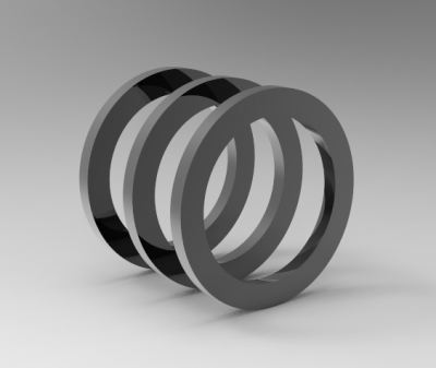 Modèle CAO 3D de Solid-works des rondelles d'étanchéité d1-33 Réel d1-33.3 d2 Nominal-39