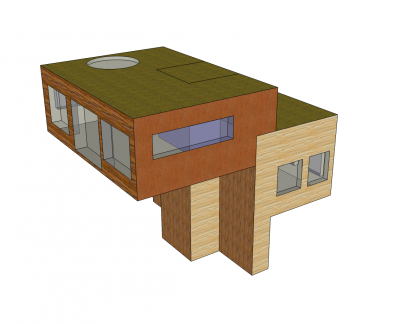 Cantilever house design Sketchup model