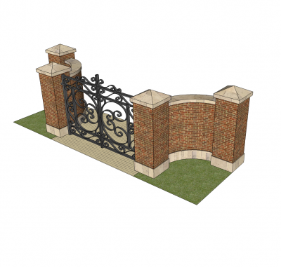Entrance gates sketchup models 