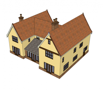 Country house design Sketchup model 
