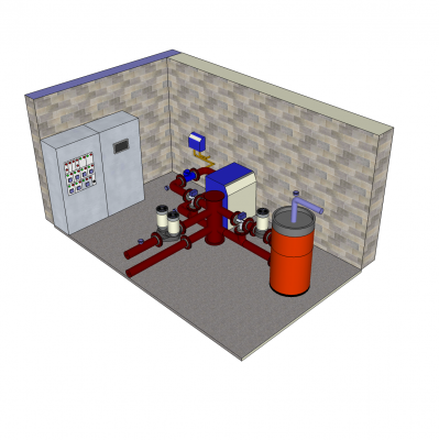 Boiler room design Sketchup model 