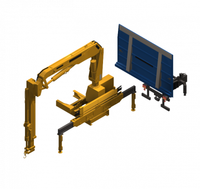 Hydraulic crane arm 3DS Max model