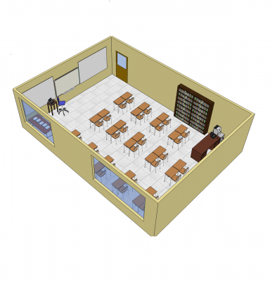 School classroom layout Sketchup model 